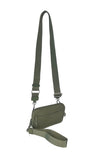 The Carry All Wallet (#8036-5) Minimalist Crossbody Bag with RFID Protection - Olive (with strap)