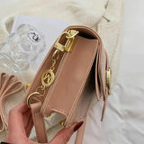 Retro letter buckle crossbody bag - 