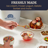Elite Gourmet 4Qt Electric Ice Cream Maker EIM350 Delicious Homemade Ice Cream, Gelato, Sorbet, Frozen Yogurt, 4Qt Aluminum Freezing Cannister, Durable Plastic Ice Bucket, Powerful 50W, Periwinkle