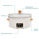 The Pioneer Woman 6 Qt Digital Slow Cooker with Locking Lid, Linen Speckle