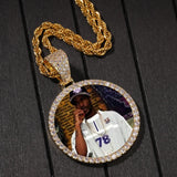 Iced Round Custom Photo Pendant Necklace - image 10