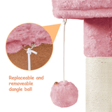 Alden Design 34.5" H Cat Tree Tower with Condo and Perches, Pink