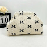 Women's Clip-Top Crossbody Purse – Lightweight Striped, Diamond & Dot Pattern Handbag