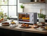 Mainstays 4 Slice Countertop Toaster Oven with 3 Settings, includes baking rack and pan, Arctic White, New