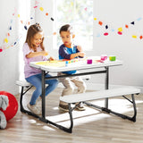 Your Zone Folding Kid's Picnic Activity Table for Ages 3-8, White