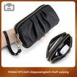 Elegant Dual-Zip RFID Wristlet Clutch Wallet – Large Capacity