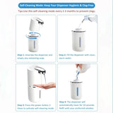 Automatic Soap Dispenser, Bathroom Touchless Sensor Foaming Soap Dispenser,USB Rechargeable Waterproof Wall Mounted Foam Hand Soap Dispenser for Kitchen, Home, White