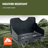 Ozark Trail 2 Burner Propane Gas Camping Stove, GCT2208WB, Black, New