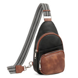 CLUCI Small Vegan Leather Sling Bag with Adjustable Guitar Strap