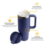 RTIC 40 oz Ceramic Lined Road Trip Tumbler, Leak-Resistant Lid with Straw, Navy