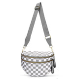 CHERUBEL Crossbody Bag for Women, Casual Plaid Nylon Bum Bag with Detachable Strap and Coin Purse, Large Capacity Sling for Travel, Casual Waist Bag, Birthday