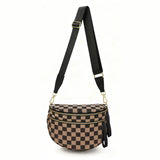 Plaid nylon crossbody bum bag - Red