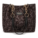 Leopard Print Chain Tote Bag