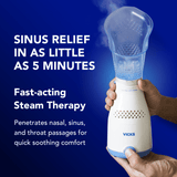 Vicks Steam Sinus Inhaler, White, Model VIH200, with 4 Bonus VapoPads for Allergies and Colds