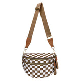 CHERUBEL Crossbody Bag for Women, Casual Plaid Nylon Bum Bag with Detachable Strap and Coin Purse, Large Capacity Sling for Travel, Casual Waist Bag, Birthday
