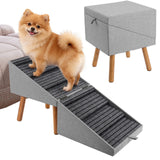 21-Inch Wooden Dog Ramp and Ottoman