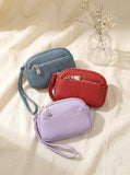 Blue, red and purple coin purses