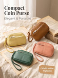 WeeNOD-L Pebbled PU Double-Zip Wristlet Coin Purse