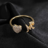 Gold-Plated Initial Open Heart Ring - image 11