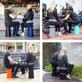 Portable Camping Collapsible Stool Lightweight Stool with Load Capacity 400lbs, Black, Adult