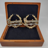 Crown Heart Custom Name Hoop Earrings - image 4