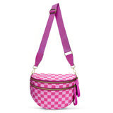 CHERUBEL Crossbody Bag for Women, Casual Plaid Nylon Bum Bag with Detachable Strap and Coin Purse, Large Capacity Sling for Travel, Casual Waist Bag, Birthday