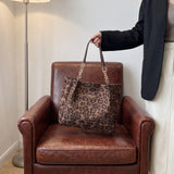 Leopard Print Chain Tote Bag - image 3