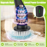 YKYI Electric Spin Scrubber Rechargeable Cleaning Brush with 8 Cleaning Brush Heads Telescopic Handle 43.3"