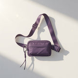 Multi Pockets Crossbody Bag with Keychain (#12123) - Plum