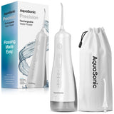 AquaSonic Precision Rechargeable Cordless Water Flosser with Travel Bag and 2 Standard Flossing Tips - Black