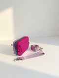Trio Wallet (#8036-9) Zipper Wallet with RFID - #4 Hot Pink/ C. Purple/Lavender