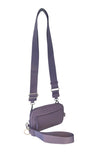 The Carry All Wallet (#8036-5) Minimalist Crossbody Bag with RFID Protection - Cloud Purple (Whit strap)