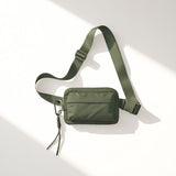 Multi Pockets Crossbody Bag with Keychain (#12123) - Olive