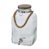 Better Homes & Gardens Glass 2 Gallon Ribbed  Beverage Dispenser with Acacia Wooden Lid