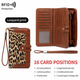 Women's Retro Casual Minimalist Solid Color RFID Blocking Synthetic PU Leather Wallet - Slim Bifold/Trifold Clutch Wristlet with Zipper Pocket, Built-In Card Holder, Large Capacity for Daily Carry & Holiday Gifting