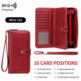 Women's Retro Casual Minimalist Solid Color RFID Blocking Synthetic PU Leather Wallet - Slim Bifold/Trifold Clutch Wristlet with Zipper Pocket, Built-In Card Holder, Large Capacity for Daily Carry & Holiday Gifting