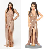 Custom Doll in Gold Evening Gown | Corset Bobblehead with Luxury Finish