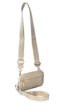 The Carry All Wallet (#8036-5) Minimalist Crossbody Bag with RFID Protection - Beige (with strap)