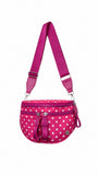 The Best Version Crossbody Bag (#8061) Women's Fashion Saddle Bag - Hot Pink Polka