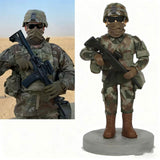 Custom Combat Soldier Bobblehead with Gun | Military Uniform Action Figure