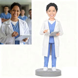 Custom Doctor Bobblehead with Medical Chart | Personalized Surgeon Doll