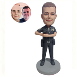 Custom Police Bobblehead with Pistol | Realistic Male Officer Doll