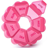 Large Weekly Pill Organizer 7Day Vitamin Case Large Capacity Compartments heart shaped pill container Healthcare Aid medicine organizer med organizer