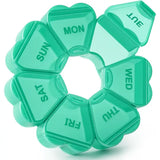 Large Weekly Pill Organizer 7Day Vitamin Case Large Capacity Compartments heart shaped pill container Healthcare Aid medicine organizer med organizer