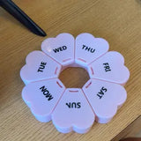 Large Weekly Pill Organizer 7Day Vitamin Case Large Capacity Compartments heart shaped pill container Healthcare Aid medicine organizer med organizer