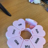 Large Weekly Pill Organizer 7Day Vitamin Case Large Capacity Compartments heart shaped pill container Healthcare Aid medicine organizer med organizer