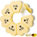 Large Weekly Pill Organizer 7Day Vitamin Case Large Capacity Compartments heart shaped pill container Healthcare Aid medicine organizer med organizer