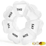 Large Weekly Pill Organizer 7Day Vitamin Case Large Capacity Compartments heart shaped pill container Healthcare Aid medicine organizer med organizer