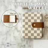 DAILY RITMO A7 Mini Binder Wallet with Zippered Coin Pouch Envelopes for Cash Stuffing, Checkerboard