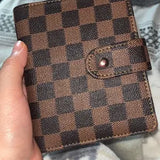 DAILY RITMO A7 Mini Binder Wallet with Zippered Coin Pouch Envelopes for Cash Stuffing, Checkerboard